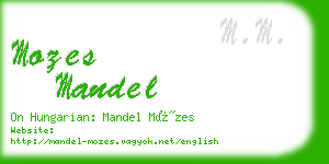 mozes mandel business card